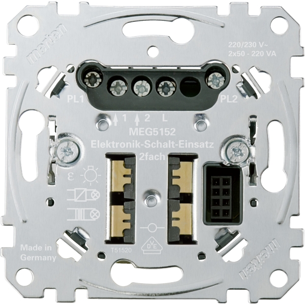 Merten MEG5152-0000 Elektronik-Schalt-Einsatz 2-fach