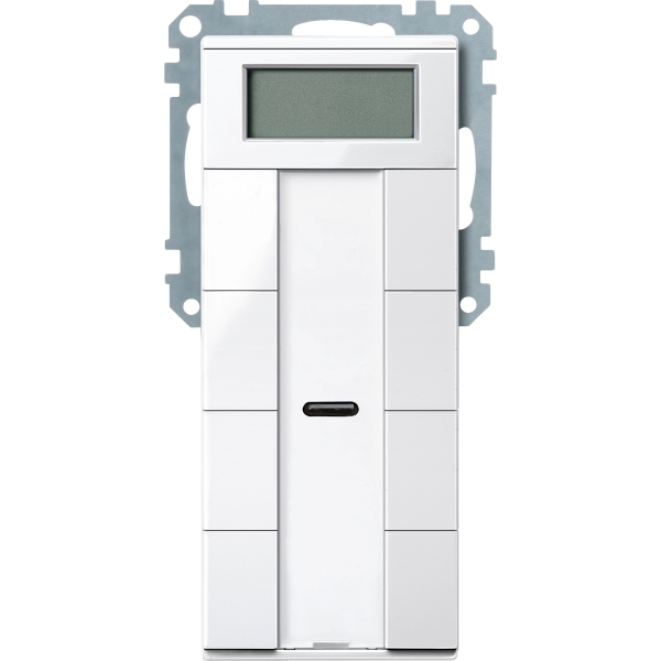 Merten MEG6214-0319 Taster 4-fach plus mit Raumtemperaturregler polarweiß glänzend System M