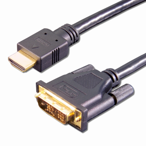 E + P HDMI-DVI-Adapterkabel 2m schwarz HDMI 3