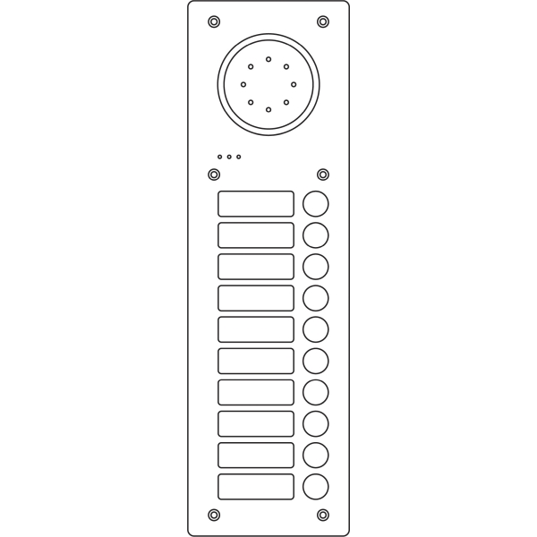 Ritto 1811220 Acero Edelstahl-Türstation Audio 10 Wohnungen Audio Edelstahl