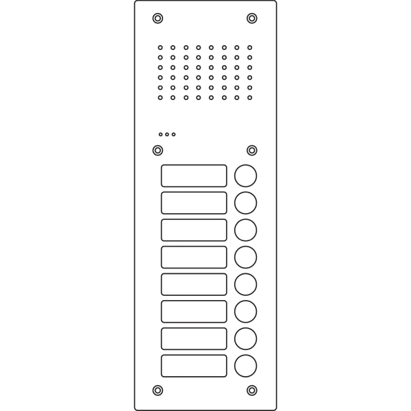 Ritto RGE1811125 Acero pur Edelstahl-Türstation Audio 8 Wohnungen Edelstahl