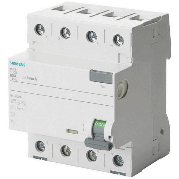 Siemens 5SV3346-6 FI-Schutzschalter Fehlerstromschutzschalter 63A 4-polig 30mA Typ A