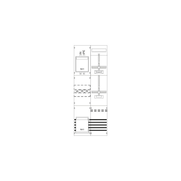 Striebel & John KA4227 Mess- und Wandlerfeld H5/B2 vorverdrahtet mit Zählerkreuz 2CPX033034R9999