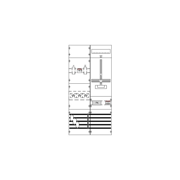 Striebel & John KA4311 Mess- und Wandlerfeld BH3 vorverdrahtet mit Zählerkreuz 2CPX034032R9999