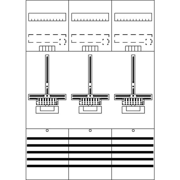 Striebel & John DF37P3 Zählerfeld 7RE 3Z vorverdrahtet mit Zählerkreuz 2CPX054094R9999