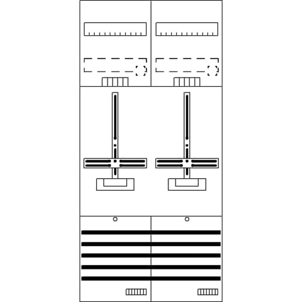 Striebel & John DF27G2 Zählerfeld 7RE 2Z vorverdrahtet mit Zählerkreuz 2CPX054110R9999