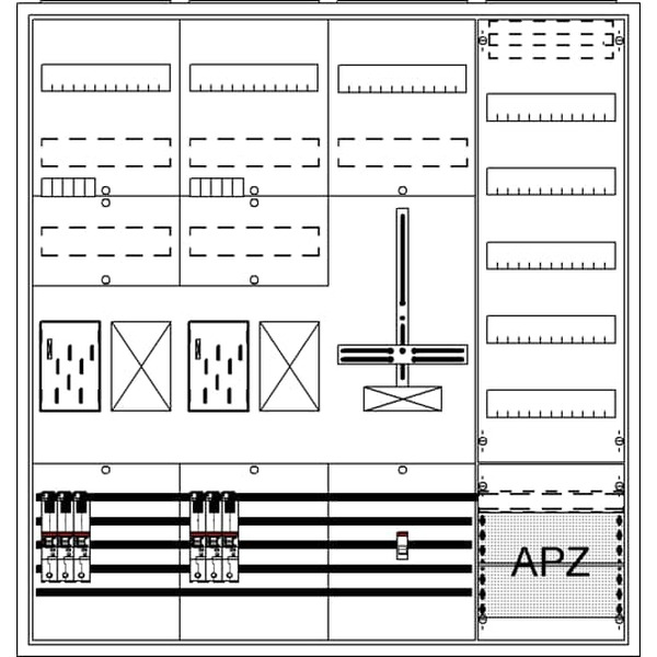 Striebel & John BA47BH5 Komplettschrank AP BKE-I A47 2Z2R1S1V5A2 2CPX054218R9999