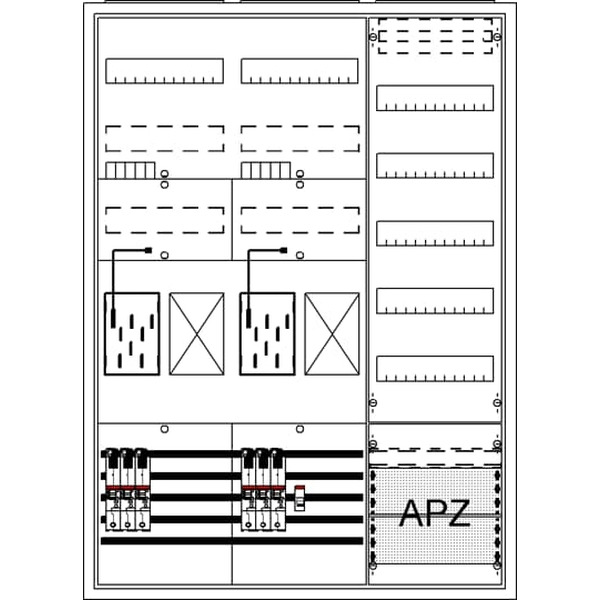 Striebel & John BA37LG4 Komplettschrank AP BKE-I A37 2Z2R1V5A2 2CPX054242R9999