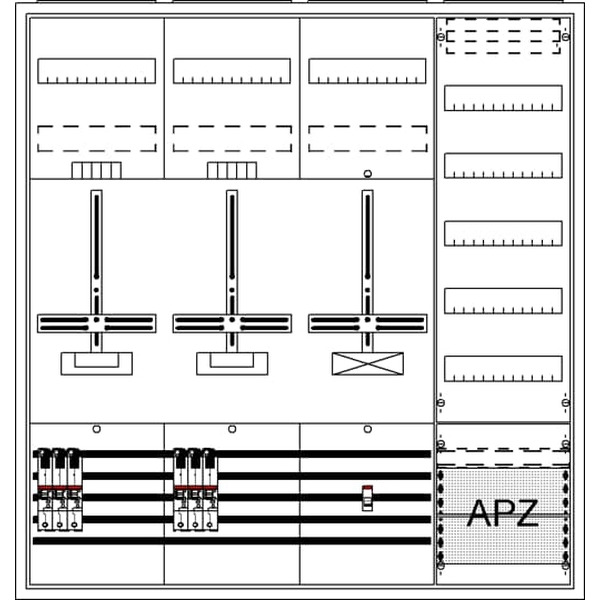 Striebel & John DA47BH5 Komplettschrank AP Dreipunkt A47 2Z1S1V5A2 2CPX054259R9999