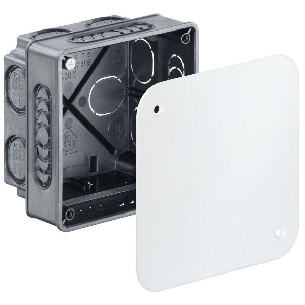 Kaiser 1094-91 Unterputz Verbindungskasten 87 x 87 x 60 mm mit Deckel mit Geräteschrauben