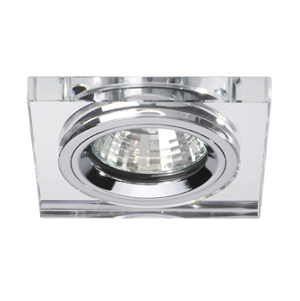 Brumberg 0283.00 Einbaudownlight GX5,3/ max. 50W quadratisch starr chrom/Glas IP20