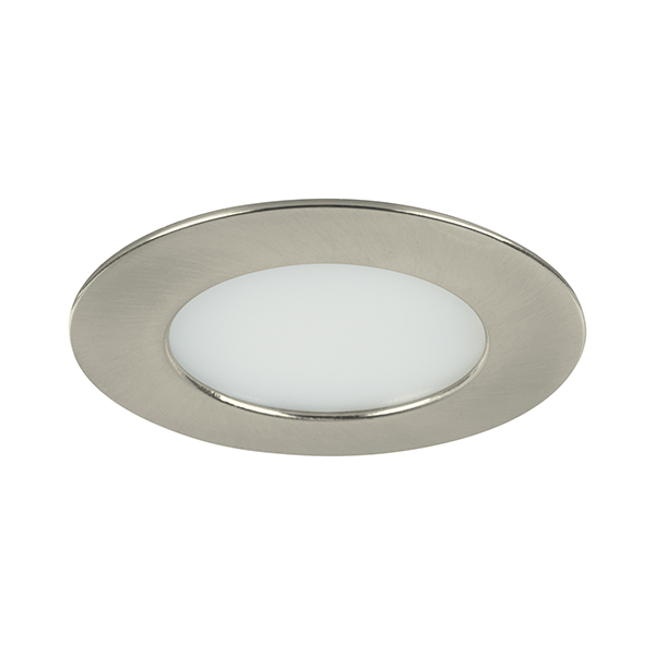 Brumberg 12127153 LED-Einbaudownlight 12V DC 5W 60° 2900K rund starr nickel matt IP44 (