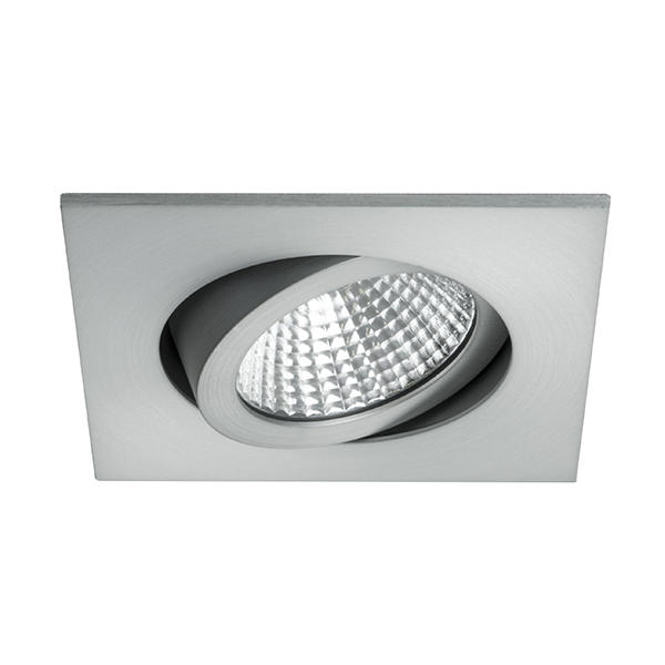 Brumberg 12252253 LED-Einbaustrahler 350 mA 3W 38° 2700K quadratisch schwenkbar alu matt,