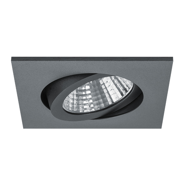 Brumberg 12362643 LED-Einbaustrahler 350 mA 7W 38° 3000K quadratisch schwenkbar titan mat