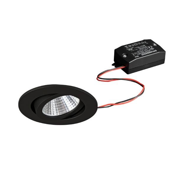 Brumberg 38261083 LED-Einbaustrahler 230V AC 50 Hz 7W 38° 2700K rund schwenkbar schwarz