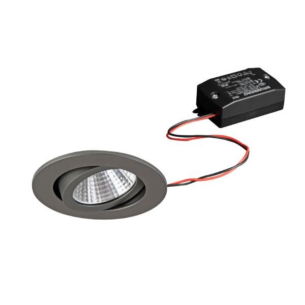 Brumberg 38261643 LED-Einbaustrahler 230V AC 50 Hz 7W 38° 2700K rund schwenkbar titan mit