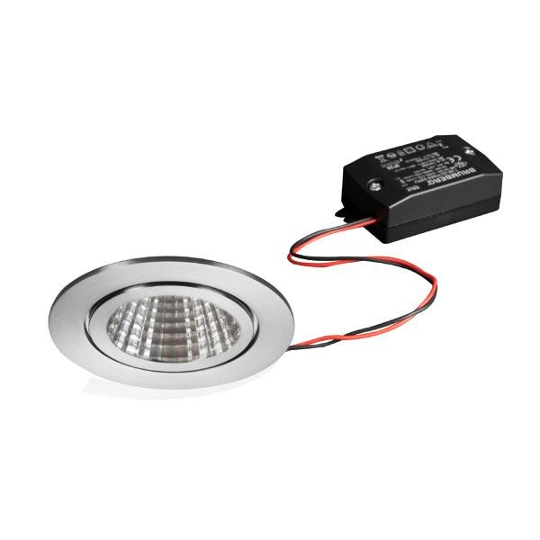 Brumberg 38375423 LED-Einbaudownlight 230V AC 50 Hz 6W 38° 3000K rund starr edelstahl,