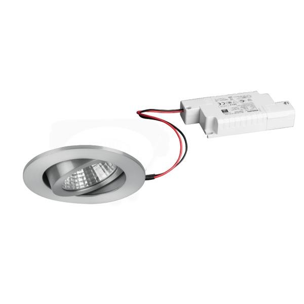 Brumberg 39261253 LED-Einbaustrahler 230V AC 50 Hz 7W 38° 2700K rund schwenkbar alu mat