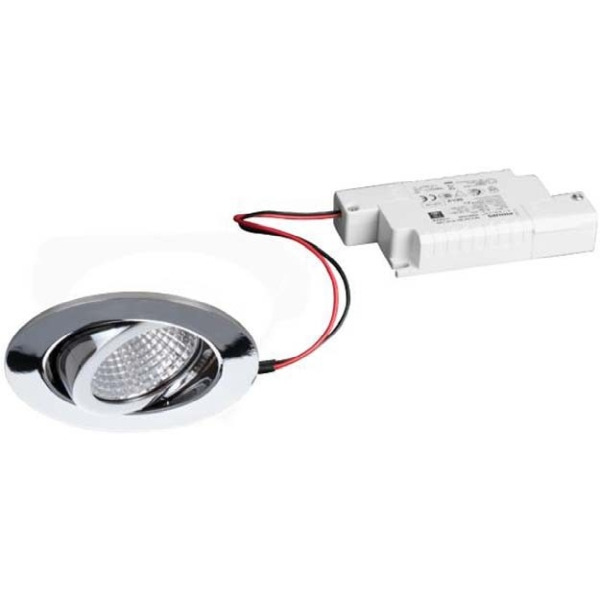 Brumberg 39353023 LED-Einbaustrahler 230V AC 50 Hz 6W 38° 3000K rund schwenkbar chrom,