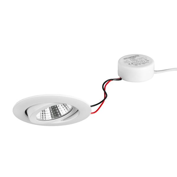 Brumberg 40363073 LED-Einbaustrahler 230V AC 50 Hz 6W 38° 3000K rund schwenkbar weiss,