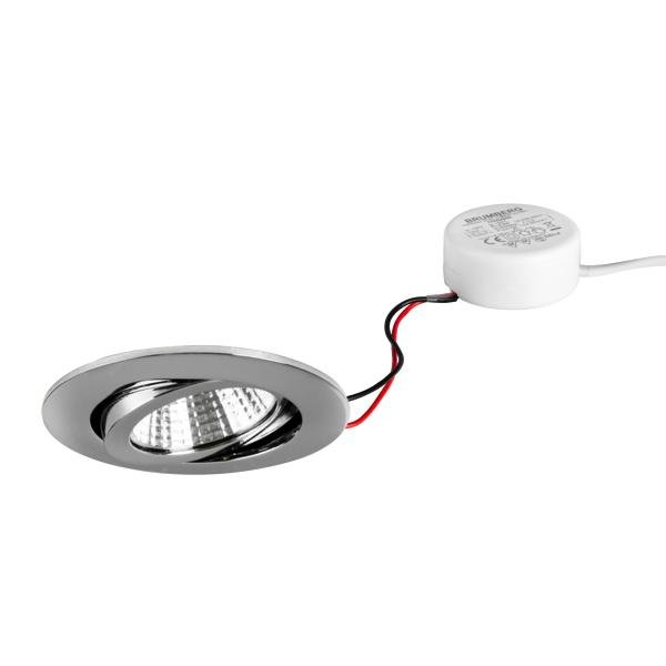 Brumberg 40363153 LED-Einbaustrahler 230V AC 50 Hz 6W 38° 3000K rund schwenkbar nickel