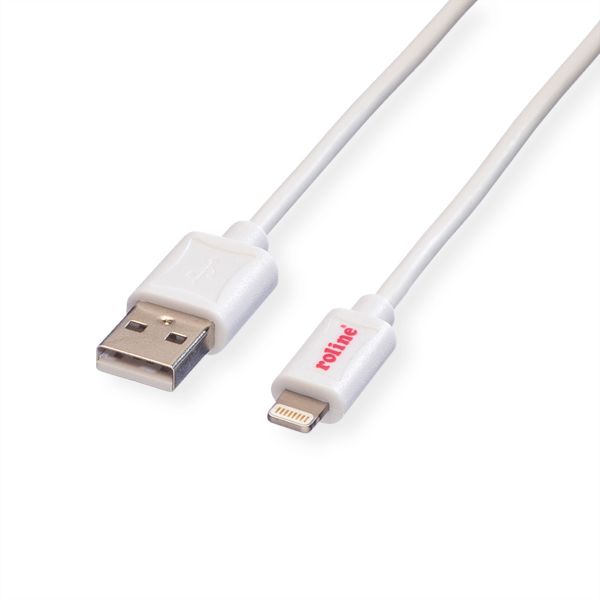 roline 11.02.8322 USB 2.0 Sync- & Ladekabel mit Lightning Connector weiß 1,8 Meter