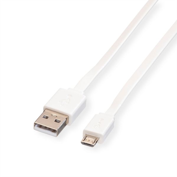 roline 11.02.8761 USB 2.0 Kabel USB A Stecker/Micro USB B Stecker weiß 1 Meter