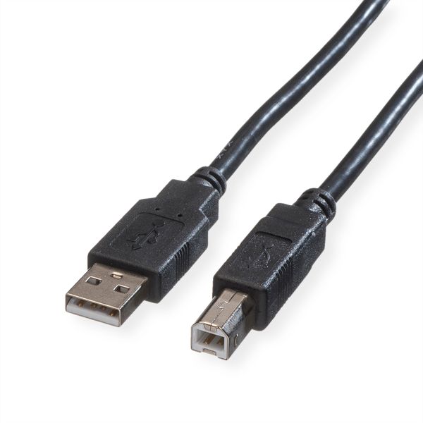 roline 11.02.8808 USB 2.0 Kabel Typ A-B schwarz 0,8 Meter