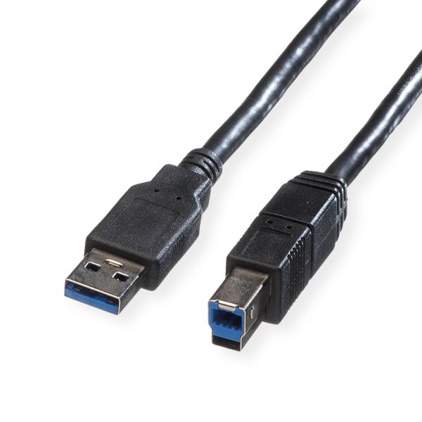 roline 11.02.8869 USB 3.2 Gen 1 Kabel Typ A-B schwarz 0,8 Meter