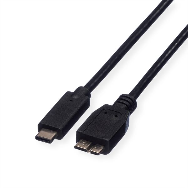 roline 11.02.9006 USB 3.2 Gen 1 Kabel C-Micro B Stecker/Stecker schwarz 1 Meter