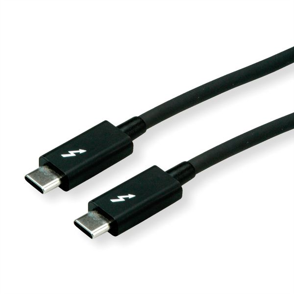roline 11.02.9042 Thunderbolt- 3 Kabel C-C Stecker/Stecker 20Gbit/s 100W schwarz 2 Meter