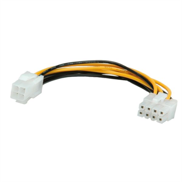 roline 11.03.1021 Internes Power Adapterkabel 8pin PCIe-Stecker/P4-Stecker 0,15 Meter