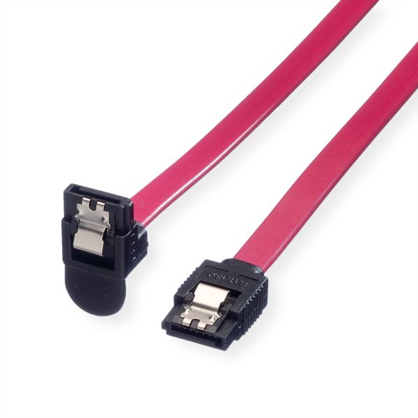 roline 11.03.1564 Int. SATA 6.0 Gbit/s HDD-Kabel mit Schnappverschluss gewinkelt 0,5 Meter