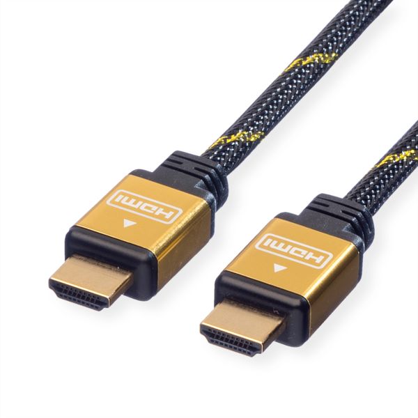 roline 11.04.5502 GOLD HDMI High Speed Kabel mit Ethernet 2 Meter