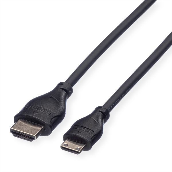 roline 11.04.5568 HDMI High Speed Kabel mit Ethernet HDMI Stecker/Mini HDMI Stecker 0,8 Meter