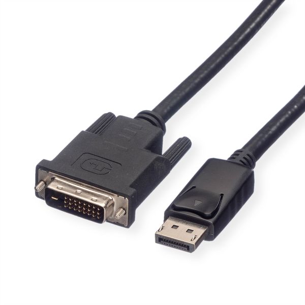 roline 11.04.5771 DisplayPort Kabel DP Stecker/DVI Stecker LSOH schwarz 1 Meter