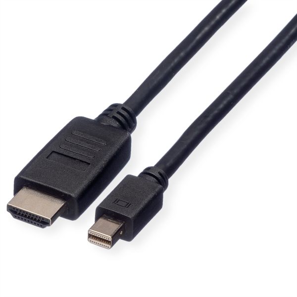 roline 11.04.5791 Mini DisplayPort Kabel Mini DP-HDTV Stecker/Stecker schwarz 2 Meter