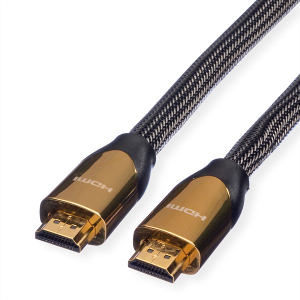 roline 11.04.5802 4K PREMIUM HDMI Ultra HD Kabel mit Ethernet Stecker/Stecker schwarz 2 Meter