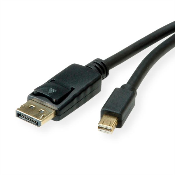 roline 11.04.5814 Mini DisplayPort Kabel v1.4 mDP/DP Stecker/Stecker schwarz 1 Meter