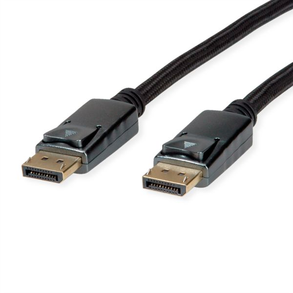 roline 11.04.5866 DisplayPort Kabel v1.4 DP Stecker/Stecker schwarz / silber 1 Meter