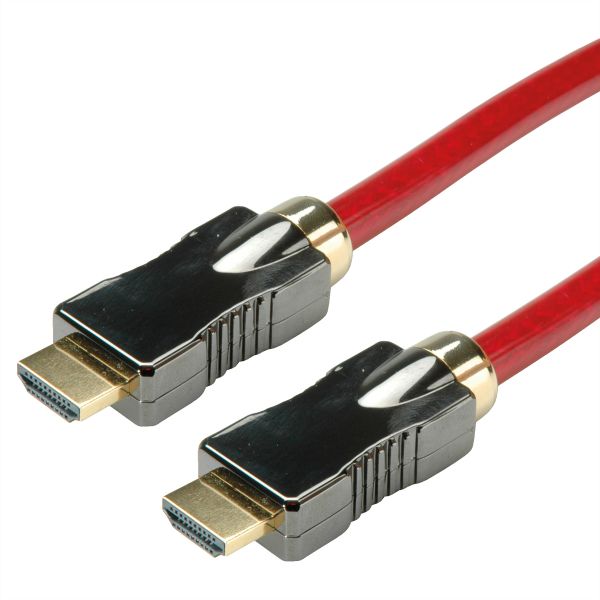 roline 11.04.5902 8K HDMI Ultra HD Kabel mit Ethernet Stecker/Stecker rot 2 Meter