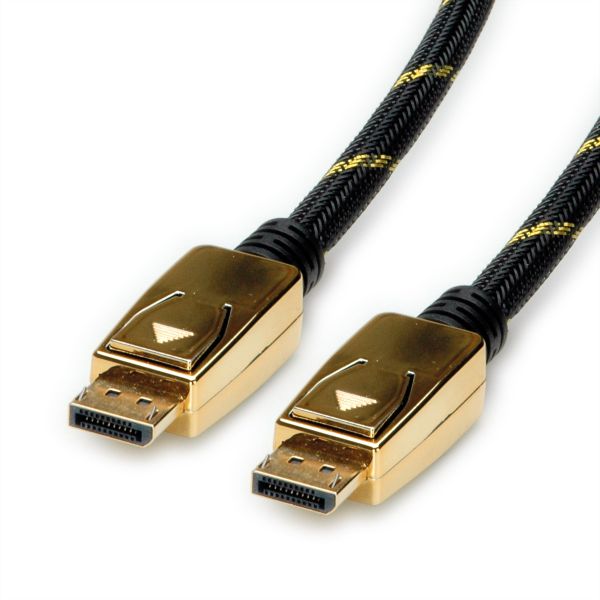 roline 11.04.5922 GOLD DisplayPort Kabel v1.4 DP Stecker/Stecker 3 Meter