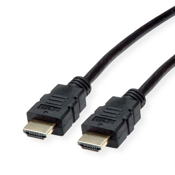 roline 11.04.5934 HDMI High Speed Kabel mit Ethernet TPE schwarz 5 Meter