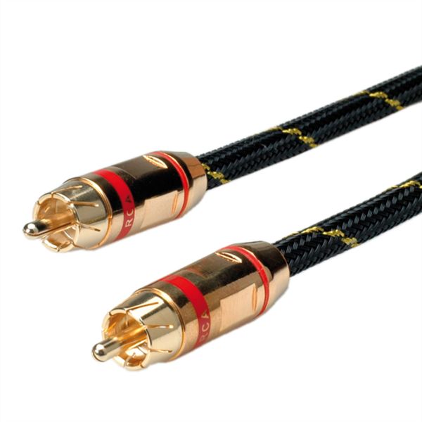 roline 11.09.4231 GOLD Cinch-Verbindungskabel simplex Stecker/Stecker Rot 2,5 Meter