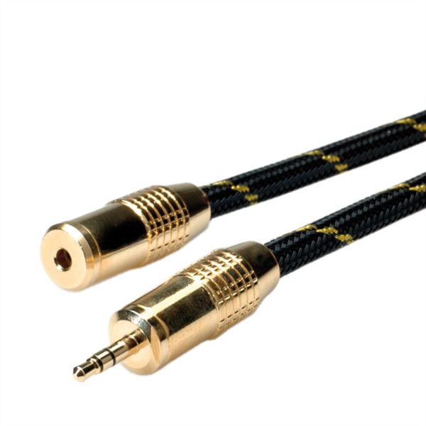roline 11.09.4755 GOLD 3,5mm Audio-Verlängerungskabel Stecker/Buchse 5 Meter