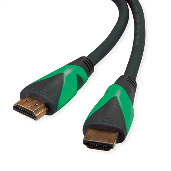 roline GREEN 11.44.6010 GREEN ATC 8K HDMI Ultra HD Kabel mit Ethernet Stecker/Stecker schwarz 1 Meter