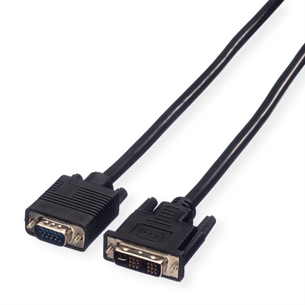 Value 11.99.5420 DVI-VGA Kabel DVI (12+5) Stecker/VGA Stecker 2 Meter