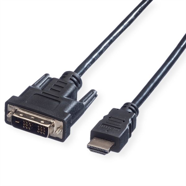 Value 11.99.5519 Kabel DVI (18+1) Stecker/HDMI Stecker schwarz 1 Meter