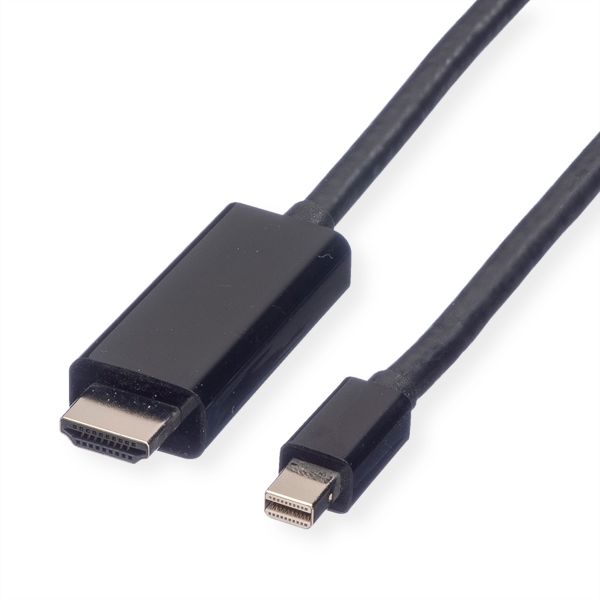 Value 11.99.5795 Mini DisplayPort Kabel Mini DP-UHDTV Stecker/Stecker schwarz 1 Meter