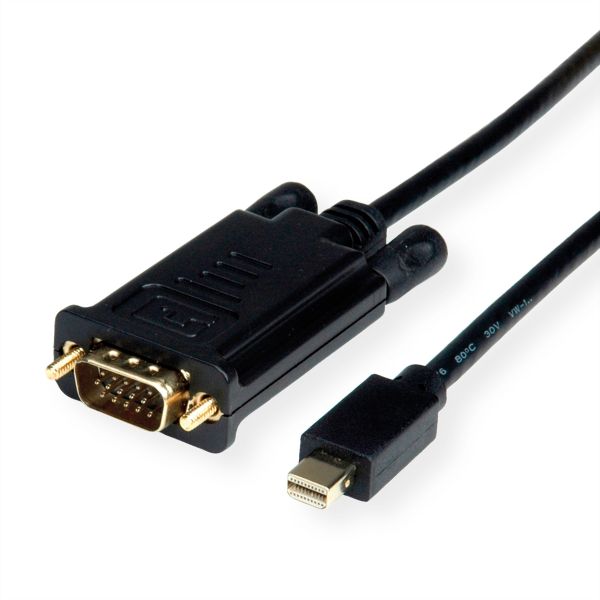 Value 11.99.5807 Kabel Mini DisplayPort-VGA Mini DP Stecker/VGA Stecker schwarz 2 Meter